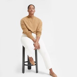 Everlane The Cashmere Crop Mockneck Sweater, size Medium